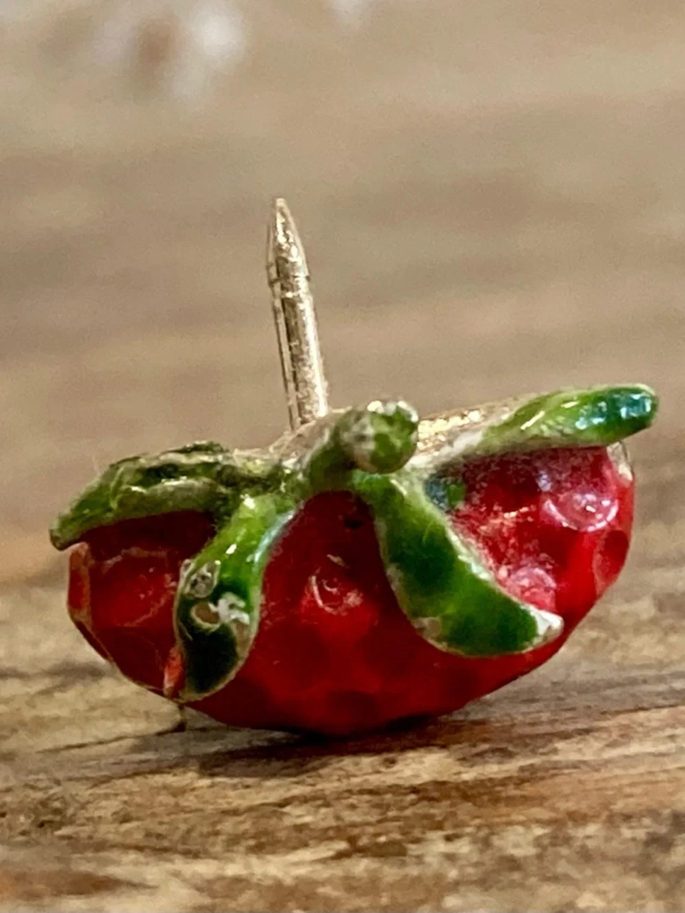 Vintage Ballou Small Red Strawberry Lapel Pin